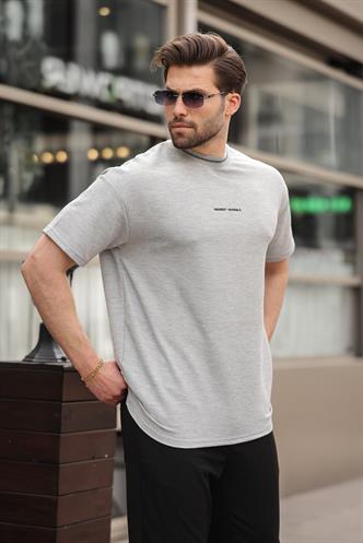 Grimelanj Nakış Detaylı Basic Erkek T-shirt E7106
