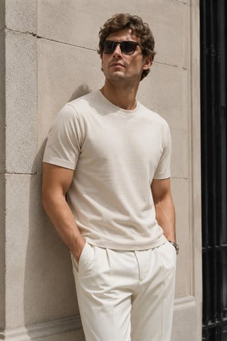 Madmext Men Beige T-shirt 4951