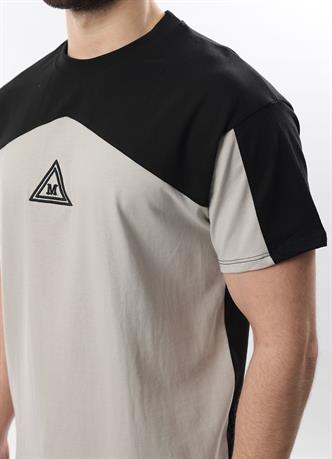 Siyah OverFit Garnili Erkek T-shirt E7104