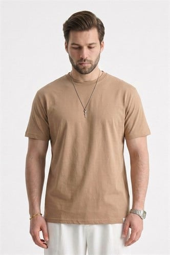 Kapuçino Regular Fit Basic Erkek Tişört 6131