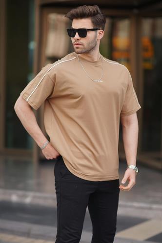 Camel Oversize Bisiklet Yaka Tişört 7009