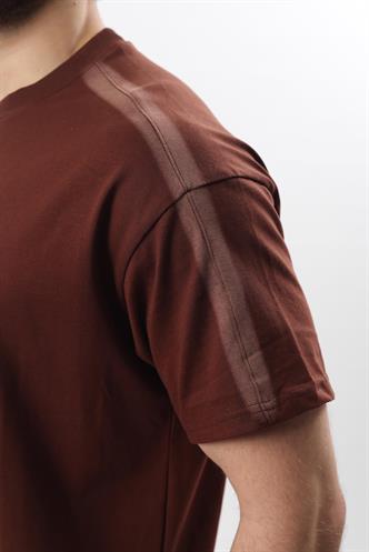Acı Kahve Bisiklet Yaka Baskılı Erkek T-shirt E7110