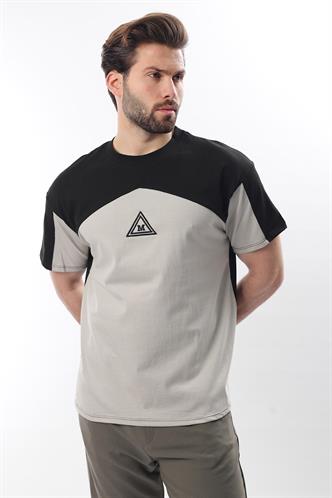 Siyah OverFit Garnili Erkek T-shirt E7104
