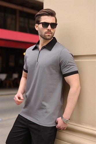 Füme %100 Pamuklu Polo Yaka Şort Tişört Takım E7358