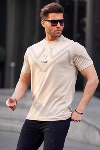 Madmext Bej Tişört 5369