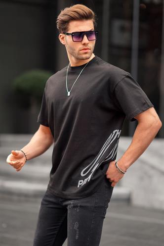 Siyah Desenli Erkek Tişört 6178