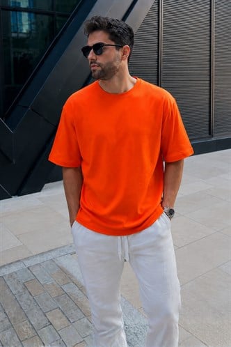 Madmext Men Orange T-shirt 4951