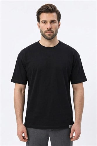 Siyah Regular Fit Basic Erkek Tişört 6131