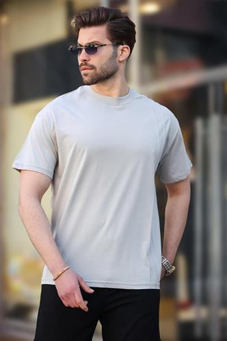Madmext Boyalı Gri OverFit Erkek T-shirt E7130