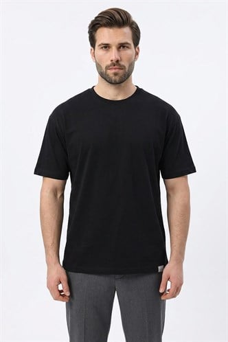 Siyah Regular Fit Basic Erkek Tişört 6131