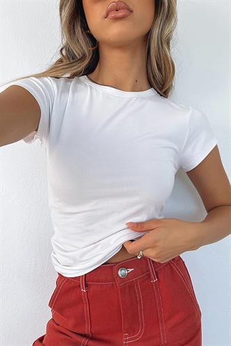 Beyaz Basic Kadın Tişört MG2012