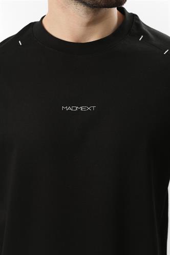 Siyah Baskılı Nakış Detaylı Erkek T-shirt E7108
