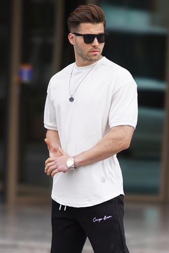 Ekru Basic Oversize Erkek Tişört 7012