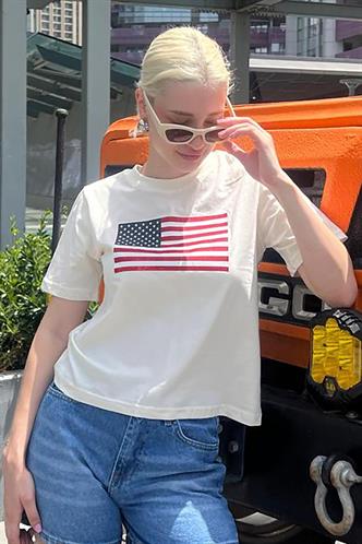 Lacivert Bisiklet Yaka Pamuklu Kısa Kollu Kadın T-Shirt MG2150