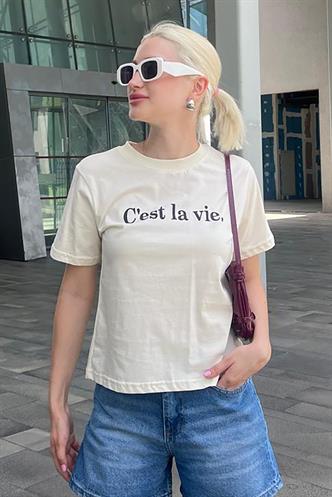 Siyah Bisiklet Yaka Pamuklu Kısa Kollu Kadın T-Shirt MG2150