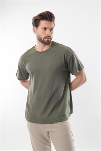 Haki Bisiklet Yaka Erkek T-shirt E7128