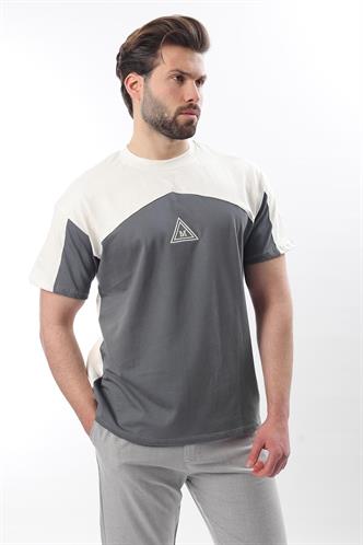 Ekru OverFit Garnili Erkek T-shirt E7104