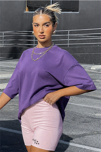 Mad Girls Oversize Purple T-shirt MG1354