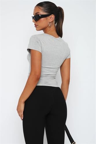 Gri Basic Kadın Tişört MG2012