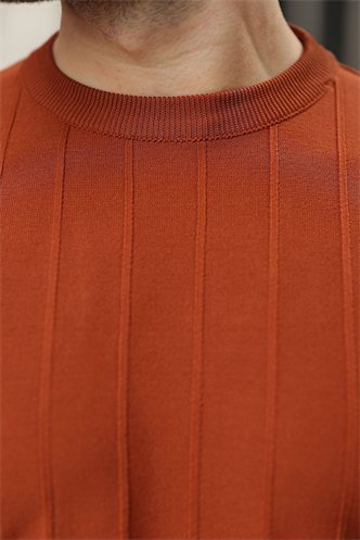 Madmext Erkek Kiremit Triko Tişört 5684