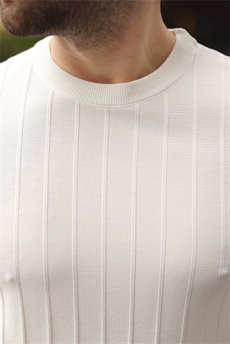 Madmext Men White T-Shirt 5684