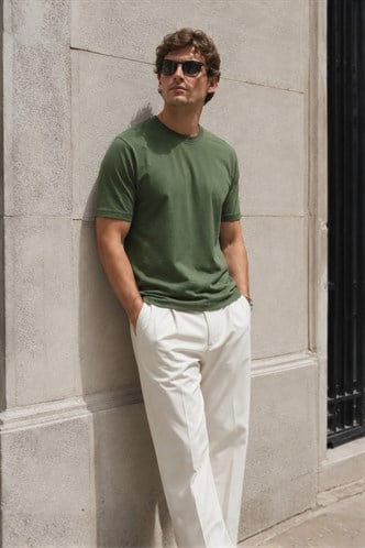Madmext Men Khaki T-shirt 4951