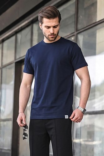 Lacivert Regular Fit Basic Erkek Tişört 6131