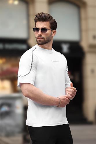 Beyaz Bisiklet Yaka Basic Tişört E7132