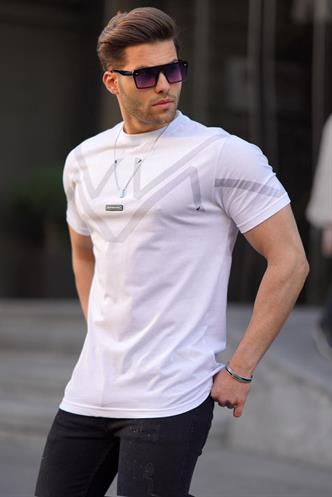 Madmext Beyaz Tişört 5369