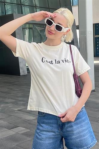 Siyah Bisiklet Yaka Pamuklu Kısa Kollu Kadın T-Shirt MG2150