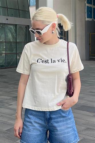 Siyah Bisiklet Yaka Pamuklu Kısa Kollu Kadın T-Shirt MG2150