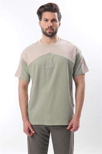 Bej  OverFit Garnili Erkek T-shirt E7104