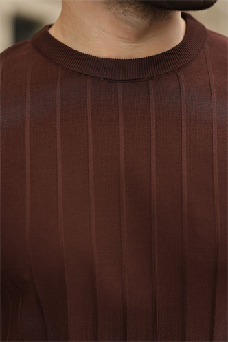 Madmext Erkek Kahverengi Tişört 5684