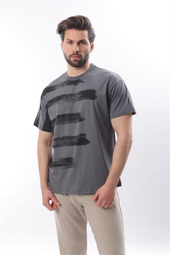 Füme Baskılı Regular Fit Erkek T-shirt E7107