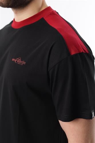 Madmext Siyah Bisiklet Yaka Baskılı Erkek Tişört E7114