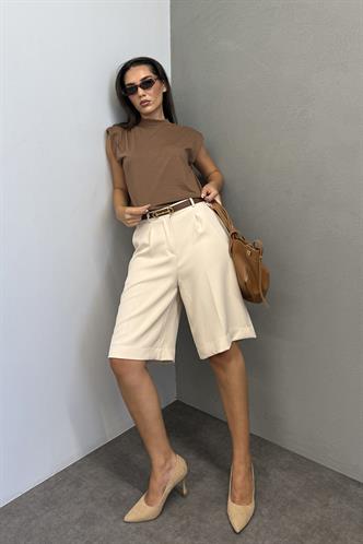 Mad Girls Brown Sleeveless T-Shirt MG900