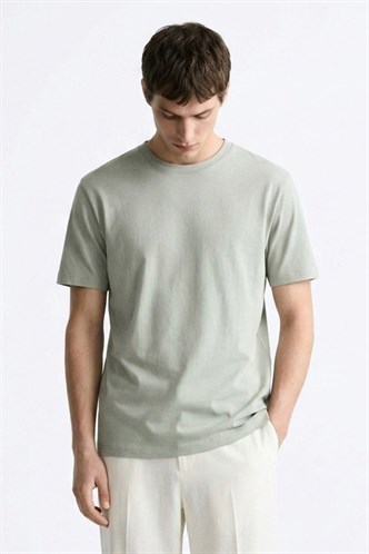 Çağla Yeşili Regular Fit Basic Erkek Tişört 6131