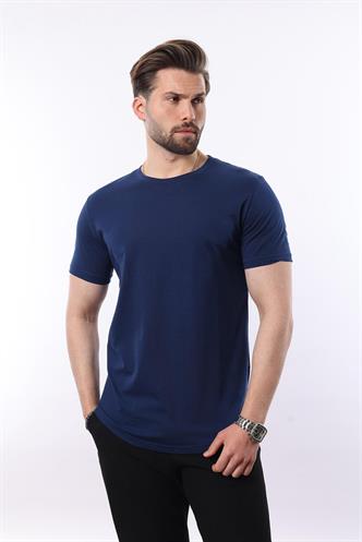 Madmext Men Navy Blue T-shirt 4951