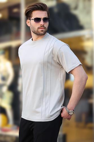 Madmext Boyalı Gri OverFit Erkek T-shirt E7130