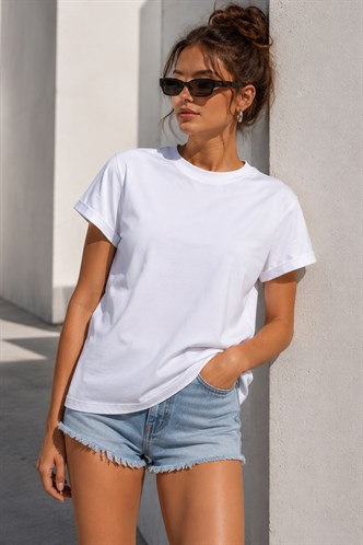 Mad Girls Beyaz Tişört MG1351