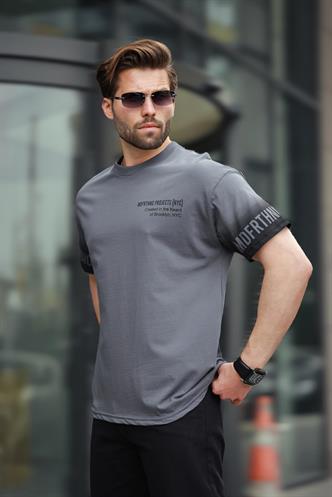 Füme %100 Pamuklu Baskılı Erkek Tişört E7143