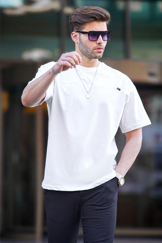 Ekru Oversize Erkek Tişört 6196