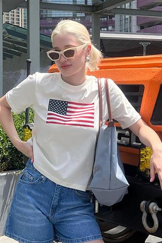 Lacivert Bisiklet Yaka Pamuklu Kısa Kollu Kadın T-Shirt MG2150