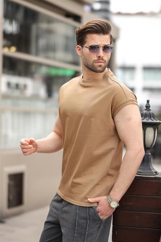 Kapuçino Yarım Kol Erkek Basic Tişört E7136