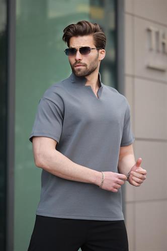 Füme Polo Yaka Erkek Basic T-shirt E7145
