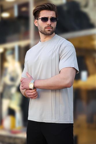 Madmext Boyalı Gri OverFit Erkek T-shirt E7130