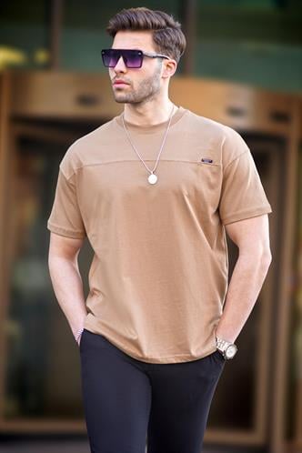 Kapuçino Oversize Erkek Tişört 6196