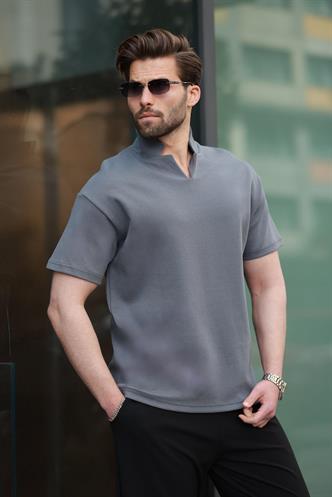 Füme Polo Yaka Erkek Basic T-shirt E7145