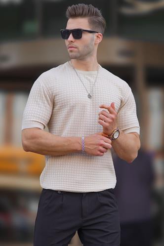 Madmext Men Beige T-shirt 5685