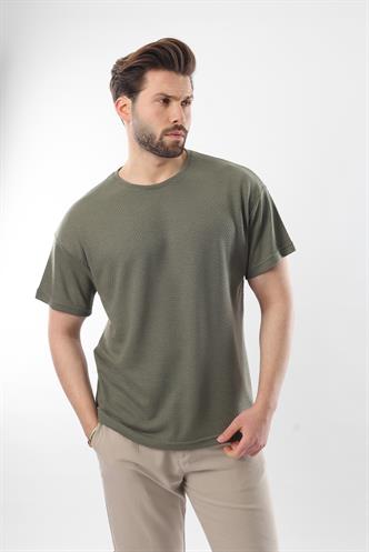 Haki Bisiklet Yaka Erkek T-shirt E7128